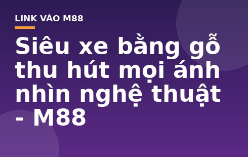 Siêu xe bằng gỗ thu hút mọi ánh nhìn nghệ thuật - M88